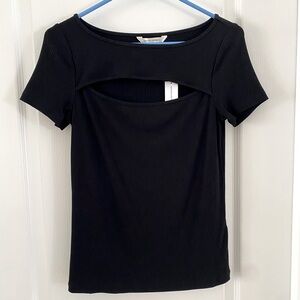 NWT- Banana Republic Front Cutout Ribbed Tee